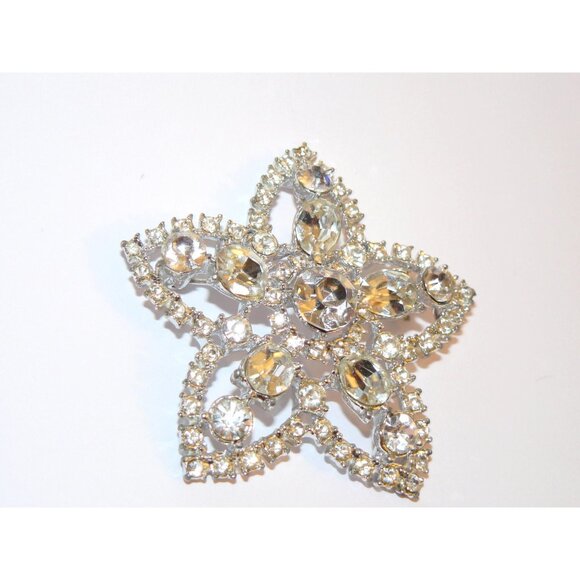 Shiny Star Shaped Large Brooch, Star Brooch, Rhinestone Brooch - Picture 6 of 8